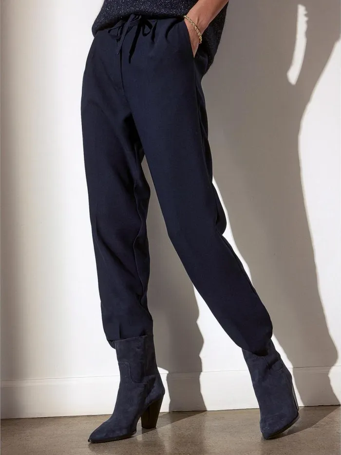 Shop Brochu Walker Bottoms The Dion Pleat Front Pant Baltic Navy