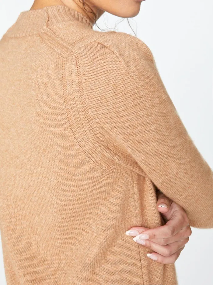 Shop Brochu Walker Sweaters The Eton Layered Crew Looker Camel Melange With White Underlayer