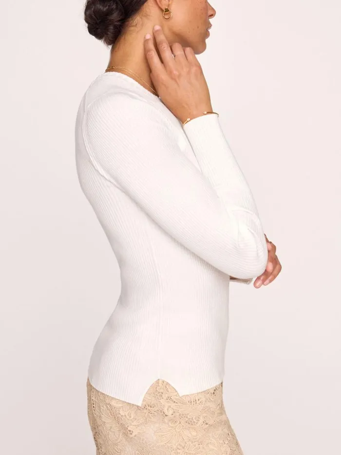 Shop Brochu Walker Tops The Tamsin Skinny Rib Salt White