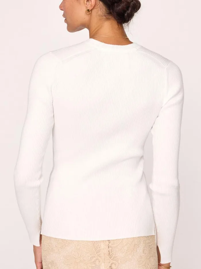 Shop Brochu Walker Tops The Tamsin Skinny Rib Salt White