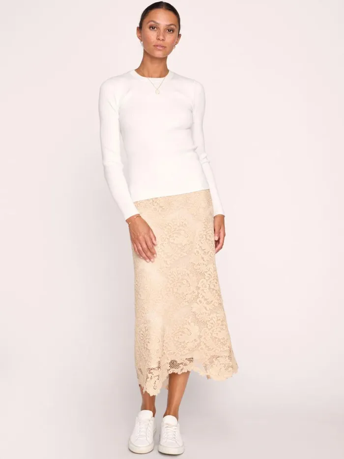 Shop Brochu Walker Tops The Tamsin Skinny Rib Salt White