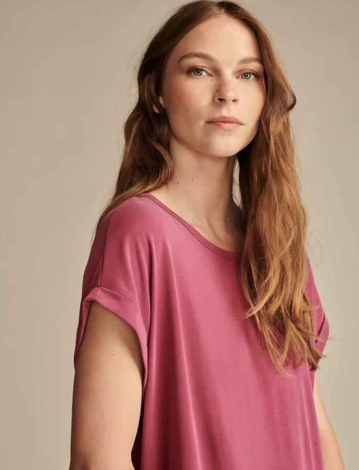Short Sleeve Sandwash Dolman Tee Violet Quartz Women Lucky Brand Knit Tops