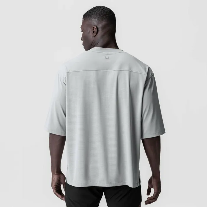 Short Sleeves Men ASRV 3DLite 20 Lycra 34Sleeve Oversized Tee Slate Grey 034otwr034