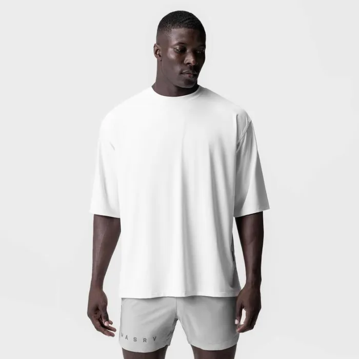 Short Sleeves Men ASRV 3DLite 20 Lycra 34Sleeve Oversized Tee White 034otwr034