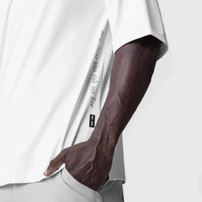 Short Sleeves Men ASRV 3DLite 20 Lycra 34Sleeve Oversized Tee White 034otwr034
