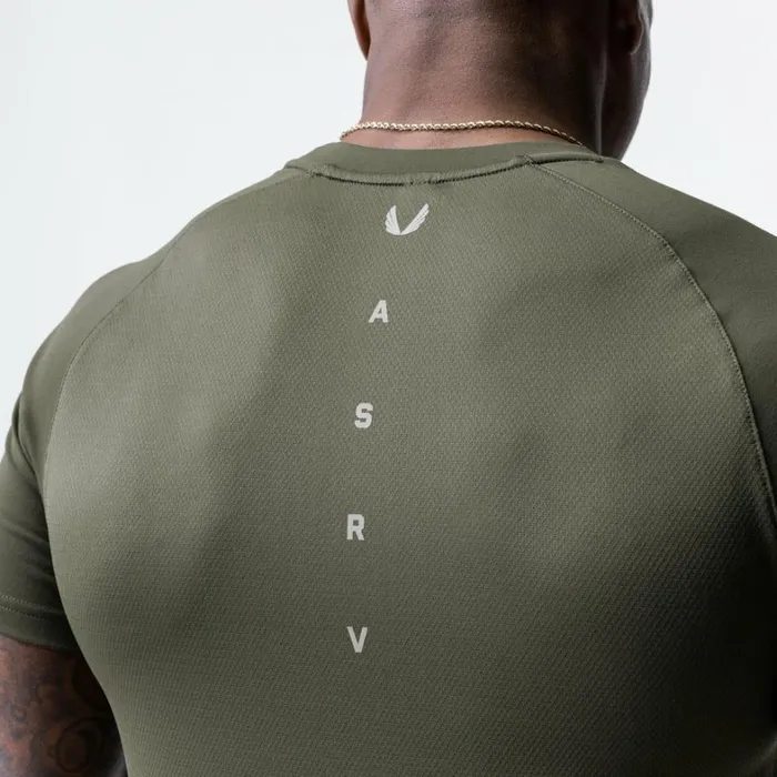 Short Sleeves Men ASRV Core Mesh Established Tee Olive