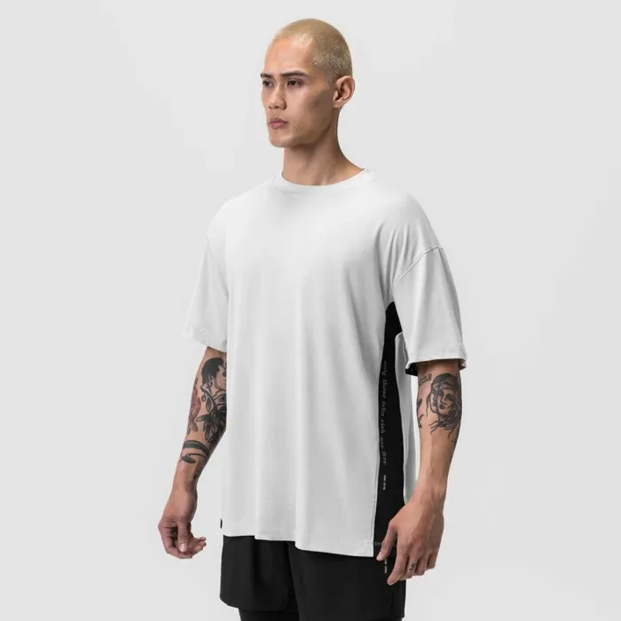Short Sleeves Men ASRV Supima Mesh Panel Oversized Tee White