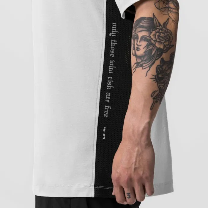 Short Sleeves Men ASRV Supima Mesh Panel Oversized Tee White
