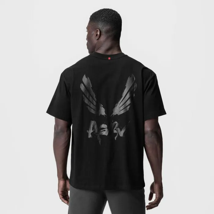 Short Sleeves Men ASRV Tech Essential Relaxed Tee Blackblack 034brush Wingsasrv034