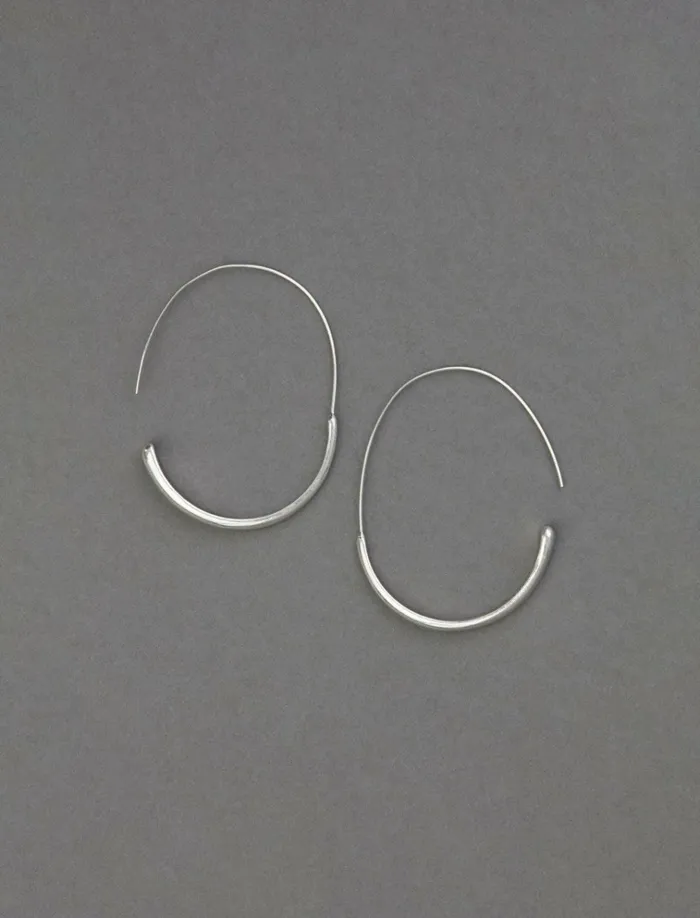 Silver Modern Hoop Earrings Silver Women Lucky Brand Jewelry