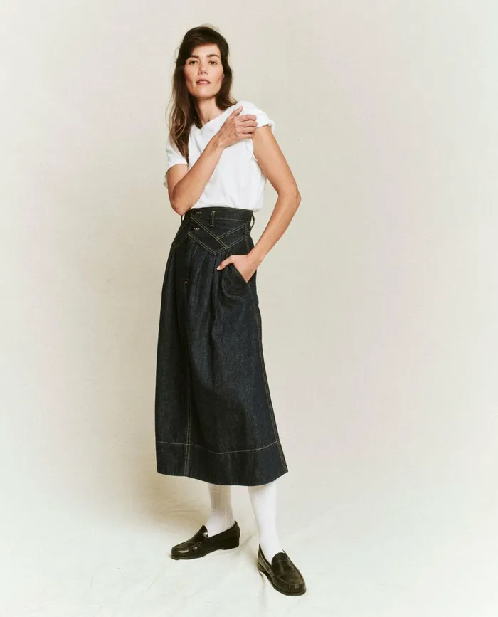 Skirts and Shorts Women The Great The Field Skirt Rinse Wash