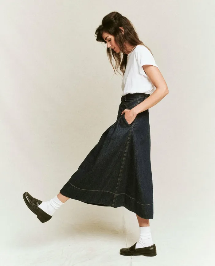 Skirts and Shorts Women The Great The Field Skirt Rinse Wash