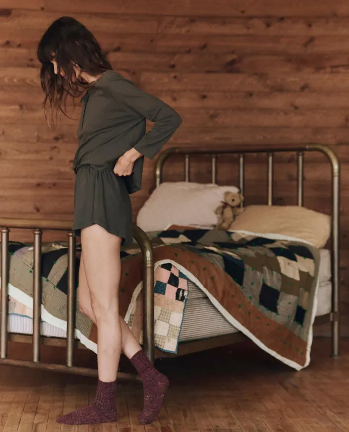 Sleep Bottoms Women The Great The Tap Short Washed Black Sleep Bottoms Women The Great The Tap Short Washed Black