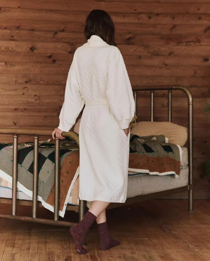 Sleep Robes Women The Great The Quilted Robe Washed White
