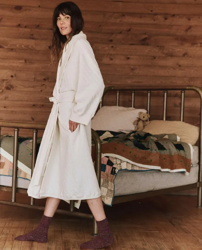 Sleep Robes Women The Great The Quilted Robe Washed White
