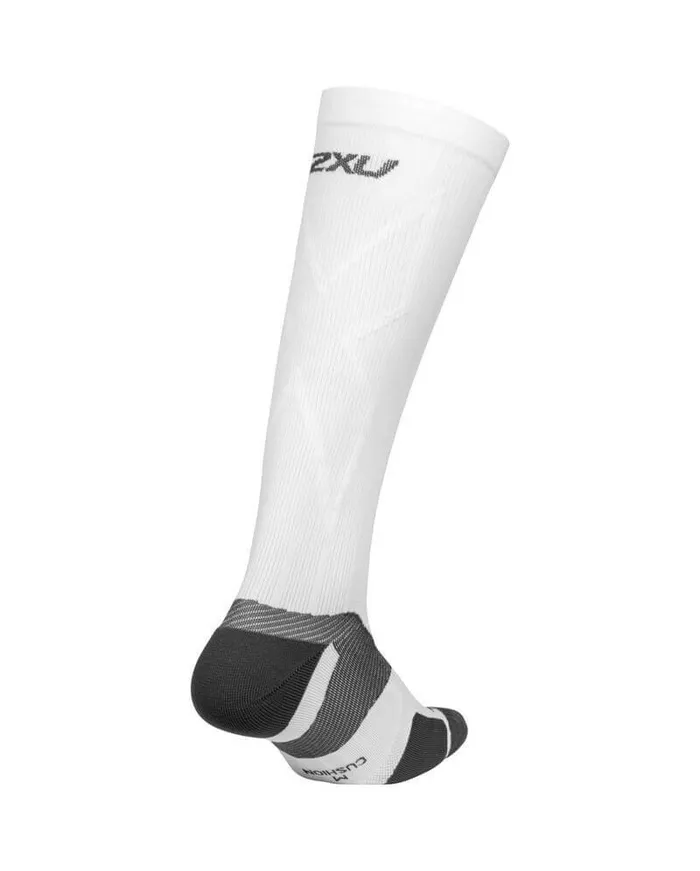 Socks Accessories 2XU Vectr Cushion Full Length Compression Socks Whitegrey