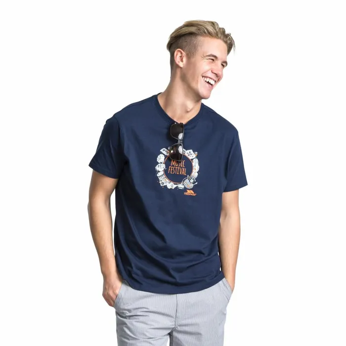 Soundwave Printed TShirt Navy Men Trespass TShirts