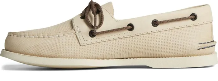 Sperry Boat Shoes Men Authentic Original Deboss Leather Boat Shoe Cream