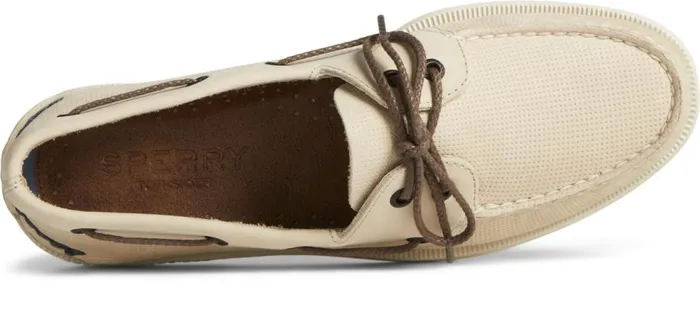 Sperry Boat Shoes Men Authentic Original Deboss Leather Boat Shoe Cream
