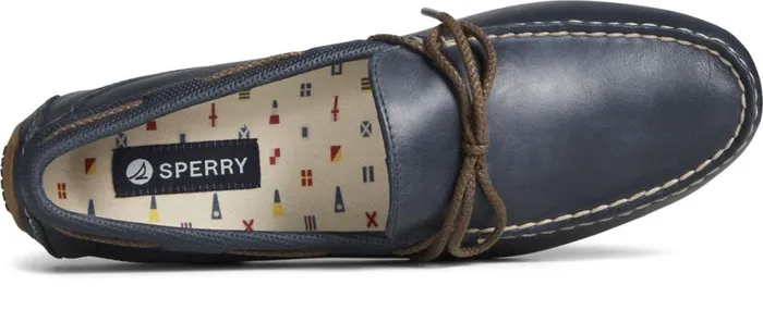 Sperry Boots Men Davenport Deboss Leather 1Eye Driver Navy