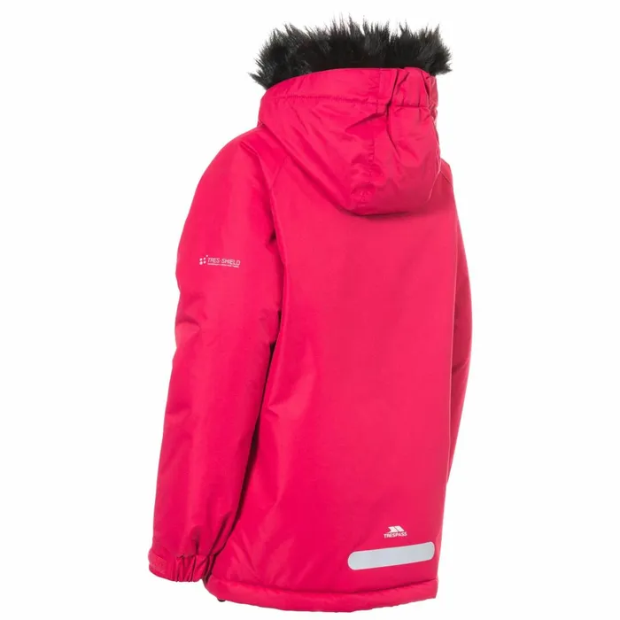 Staffie Girls039 Waterproof Jacket Raspberry Kids Trespass School Jackets