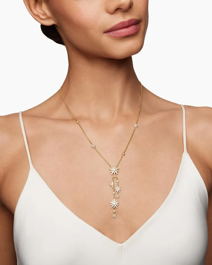 Starburst Cluster Necklace In 18K Yellow Gold With Diamonds 66mm Women David Yurman Statement
