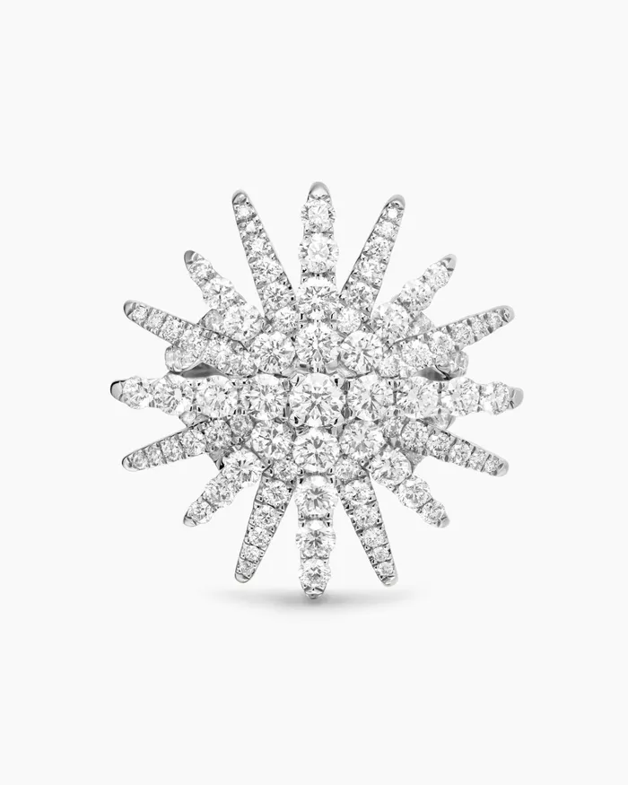 Starburst Ring In 18K White Gold With Diamonds 28mm Women David Yurman Statement Starburst Ring In 18K White Gold With Diamonds 28mm Women David Yurman Statement