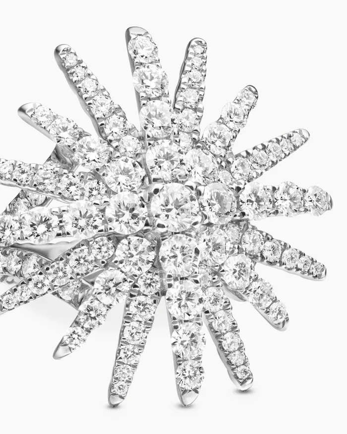 Starburst Ring In 18K White Gold With Diamonds 28mm Women David Yurman Statement Starburst Ring In 18K White Gold With Diamonds 28mm Women David Yurman Statement