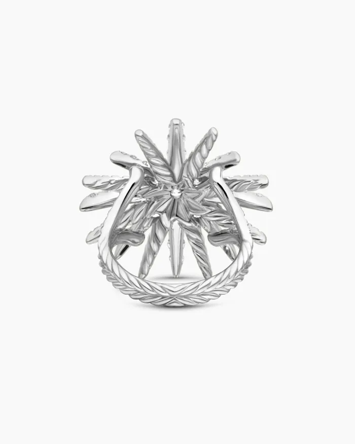 Starburst Ring In 18K White Gold With Diamonds 28mm Women David Yurman Statement Starburst Ring In 18K White Gold With Diamonds 28mm Women David Yurman Statement