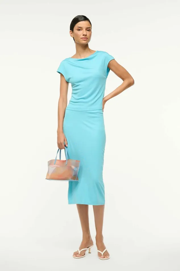 STAUD CHANA SKIRT Aqua Women Skirts