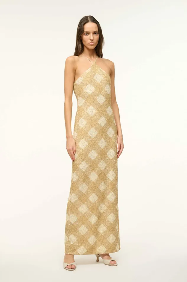 STAUD CUBISM DRESS Golden Hour Women Dresses STAUD CUBISM DRESS Golden Hour Women Dresses