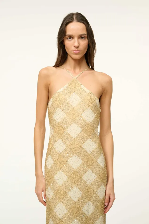 STAUD CUBISM DRESS Golden Hour Women Dresses STAUD CUBISM DRESS Golden Hour Women Dresses
