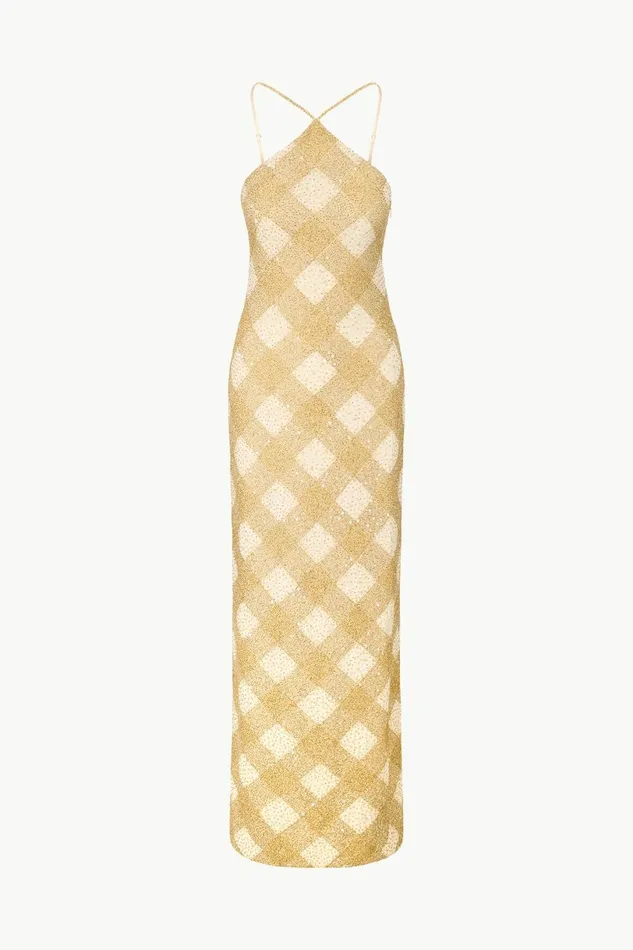 STAUD CUBISM DRESS Golden Hour Women Dresses STAUD CUBISM DRESS Golden Hour Women Dresses