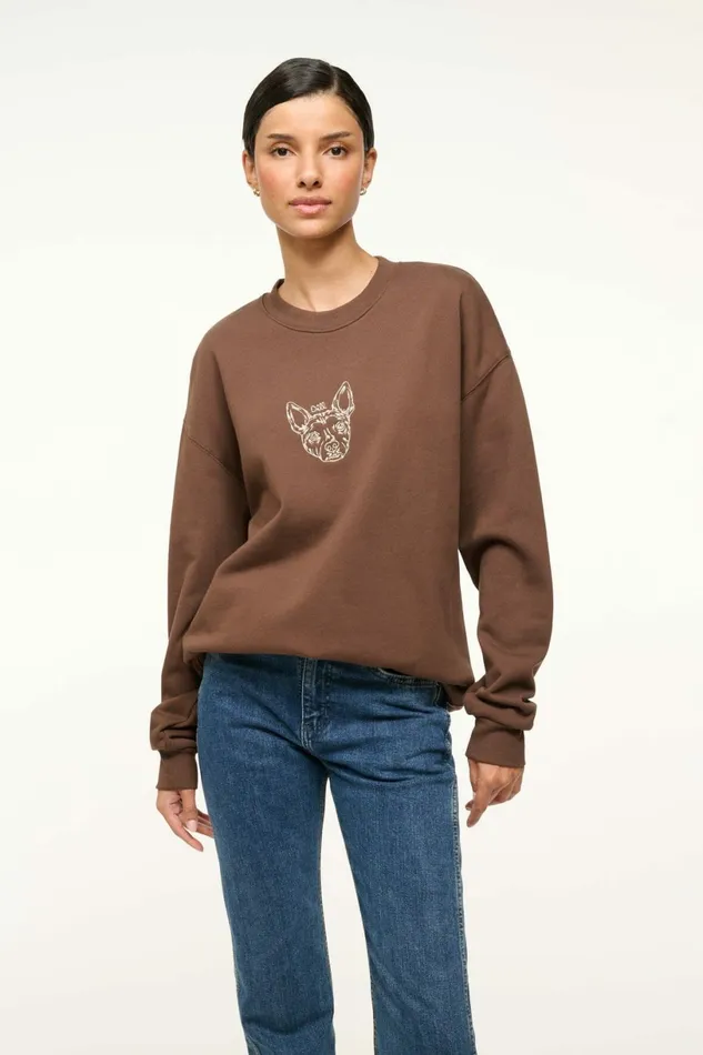 STAUD CUSTOM X CBONZ OVERSIZED SWEATSHIRT Brown Pet Custom Clothing