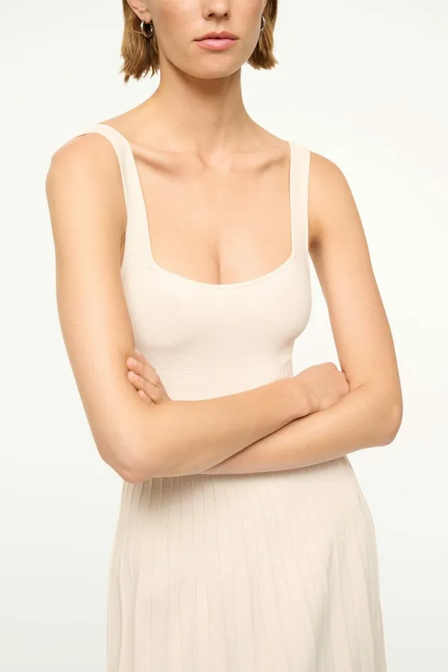 STAUD ELLISON DRESS Ecru Women Dresses STAUD ELLISON DRESS Ecru Women Dresses
