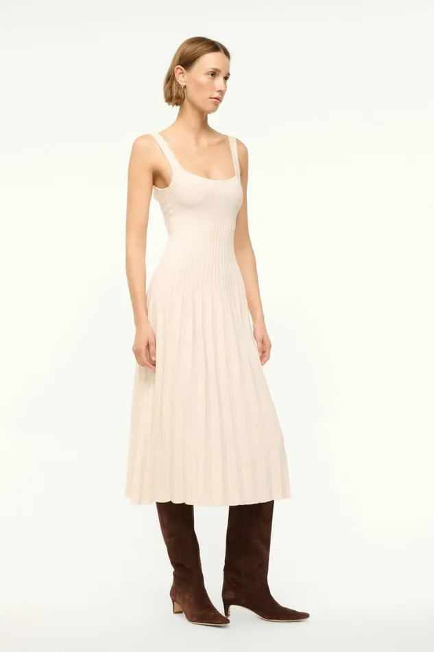 STAUD ELLISON DRESS Ecru Women Dresses STAUD ELLISON DRESS Ecru Women Dresses