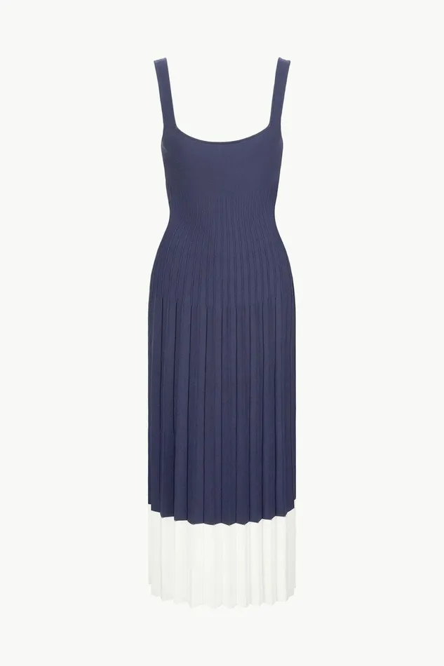 STAUD ELLISON DRESS Navy White Women Dresses STAUD ELLISON DRESS Navy White Women Dresses