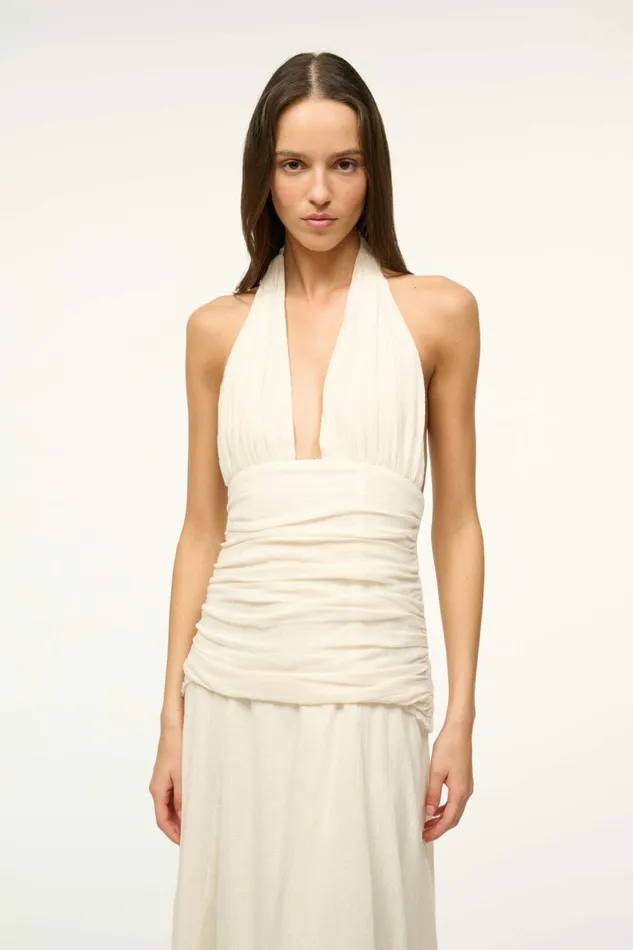 STAUD FROLIC DRESS Buttercream Women The Evening Edit STAUD FROLIC DRESS Buttercream Women The Evening Edit