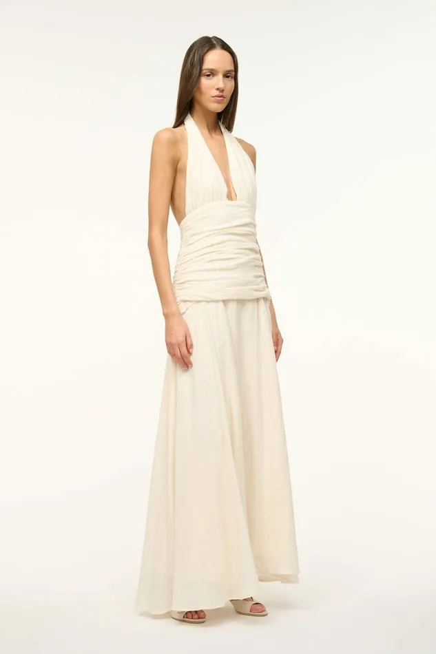 STAUD FROLIC DRESS Buttercream Women The Evening Edit STAUD FROLIC DRESS Buttercream Women The Evening Edit