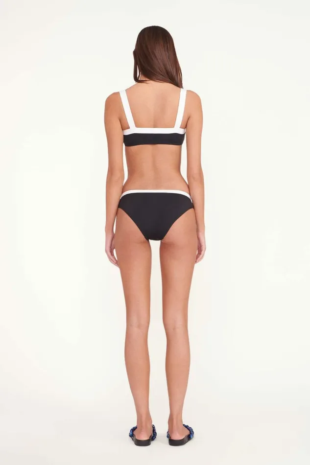 STAUD GEMMA BIKINI BOTTOM Black White Women Swim