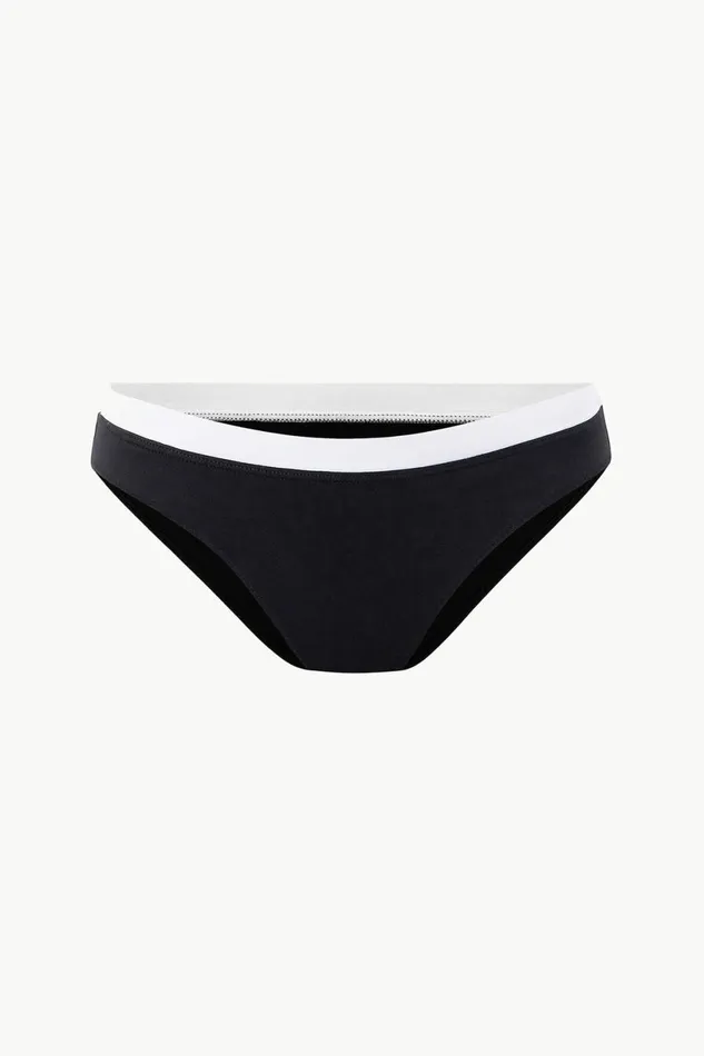 STAUD GEMMA BIKINI BOTTOM Black White Women Swim