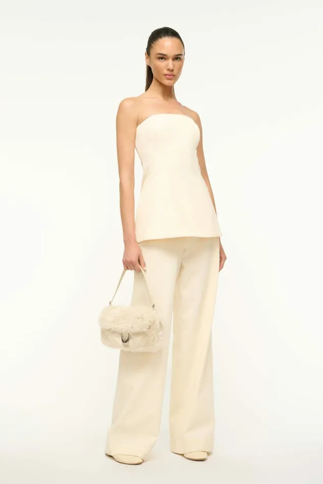 STAUD HARLOW FAUX FUR BAG Cream Women The Evening Edit STAUD HARLOW FAUX FUR BAG Cream Women The Evening Edit