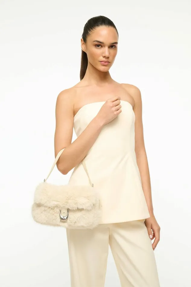 STAUD HARLOW FAUX FUR BAG Cream Women The Evening Edit STAUD HARLOW FAUX FUR BAG Cream Women The Evening Edit