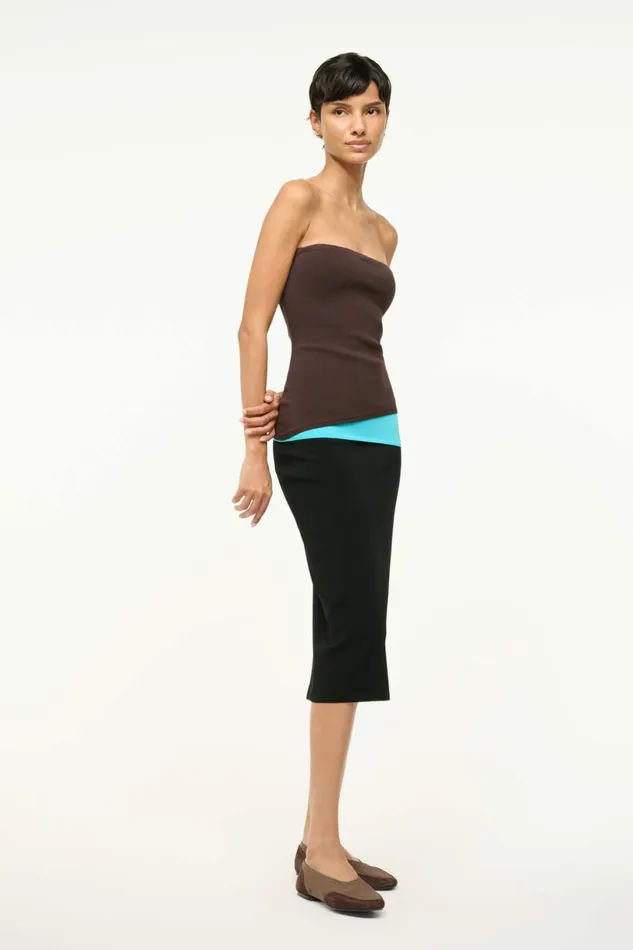STAUD LA SERENA DRESS Earth Aqua Black Women Dresses STAUD LA SERENA DRESS Earth Aqua Black Women Dresses