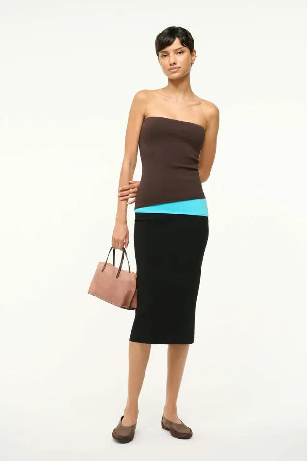 STAUD LA SERENA DRESS Earth Aqua Black Women Dresses STAUD LA SERENA DRESS Earth Aqua Black Women Dresses