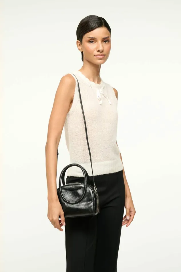 STAUD MAUDE MINI BOWLER BAG Black Women Clutches and Handhelds STAUD MAUDE MINI BOWLER BAG Black Women Clutches and Handhelds