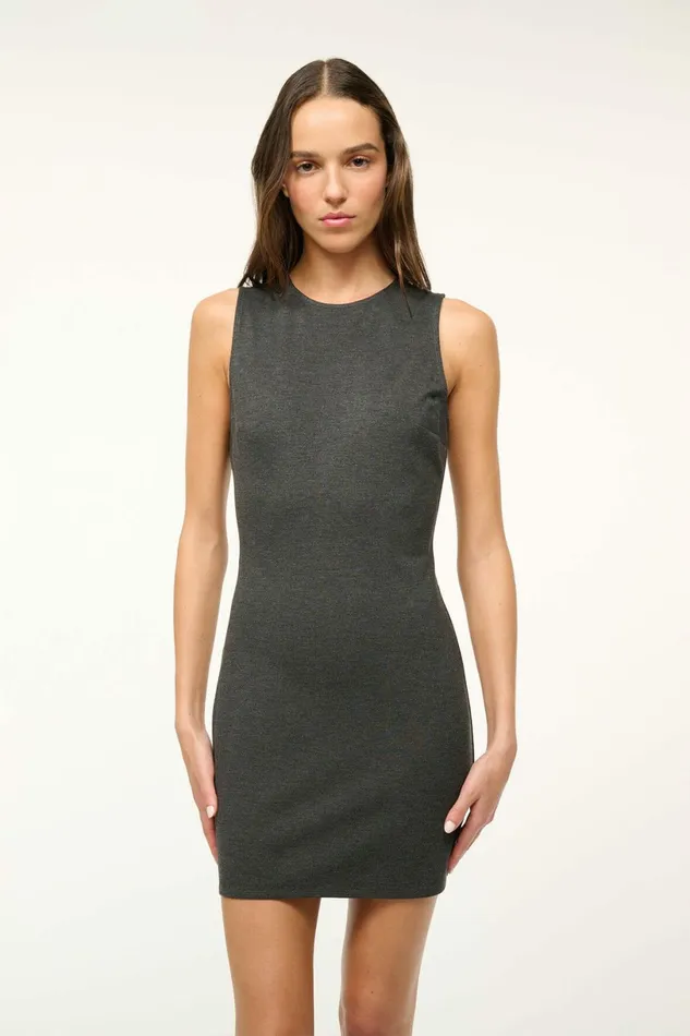 STAUD MERCER DRESS Heather Grey Women The Knit Shop STAUD MERCER DRESS Heather Grey Women The Knit Shop