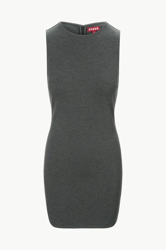 STAUD MERCER DRESS Heather Grey Women The Knit Shop STAUD MERCER DRESS Heather Grey Women The Knit Shop