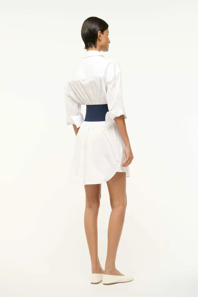STAUD MICHELLE DRESS White Navy Women Dresses STAUD MICHELLE DRESS White Navy Women Dresses