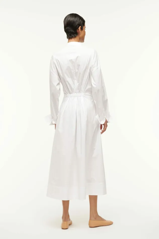 STAUD MIDI LORENZA DRESS White Women Dresses STAUD MIDI LORENZA DRESS White Women Dresses